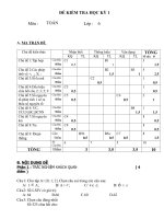 Đề thi Toán HK1 và đáp án lớp 6 (Đề 12)