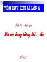 Tiết 24.Bài 20: Hơi nước trong không khí .