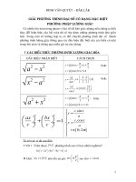GIẢI PHƯƠNG TRÌNH DẠNG ĐẶC BIỆT