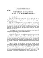 SKKN: Những lưu ý khi soạn thảo TNKQ