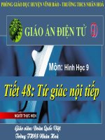 Tiết 48 Hình 9-Tứ giác nội tiếp