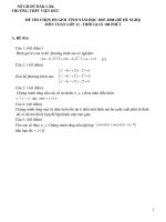 ĐỀ THI HỌC SINH GIỎI TỈNH VÀ ĐÁP ÁN