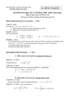 ĐỀ KIỂM TRA HỌC KỲ 1 LỚP 12 NĂM HỌC 2008 - 2009