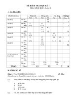 Noel 2008-Đề thi Sinh HK1 và đáp án lớp 6 (Đề 01)