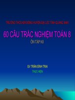 60 câu trắc nghiệm Toán 8 ôn tập học kỳ II