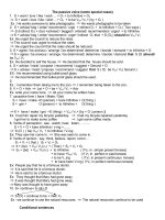 MỘT SỐ MẪU CÂU ĐẶC BIỆT