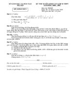 Đề thi vào lớp 10 (Hà Nội 2007)