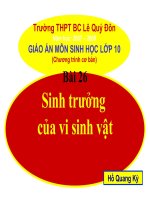 Bài 26 - SH 10 - SInh trưởng của VSV