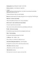 Một số cách dùng khác của các từ