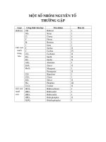 MỘT SỐ NHÓM NGUYÊN TỐ THƯỜNG GẶP