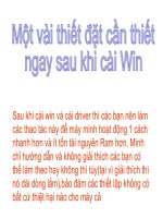 Một vài thiết đặt cần thiết khi cai Win