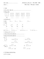 đề thi lớp 1-5 năm học 2008-2009