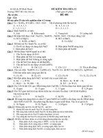 đề kiểm tra hóa 12 kimloại I,II,IIIA