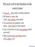 Conjugating Exercise- Verb tense- Elementary level