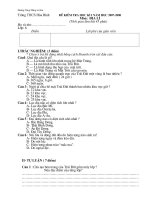 ĐỀ KIỂM TRA ĐỊA 6