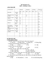 Đề thi học kì 1 và đáp án môn Âm  nhạc lớp 6 (Mới)