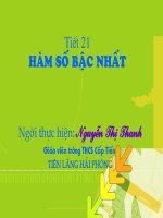Chương II - Bài 2: Hàm số bậc nhất