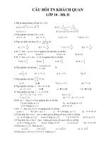 CÂU HỎI TNKQ 10. KH 2.