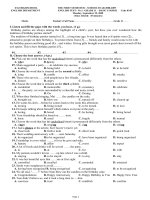 Bài Kiểm Tra Số 1-HK I