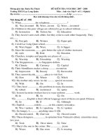 Kiểm tra anh văn 9 tiết 13