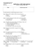 Kiểm tra 45'' trắc nghiệm sinh 10