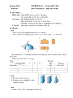 ĐỀ TỰ LUẬN THI HK I - CÔNG NGHỆ 8 - NTK