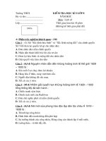 Đề thi học kì I lớp 8 Môn Lịch sử