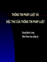 Thông tin pháp luật và đặc thù của thông tin pháp luật