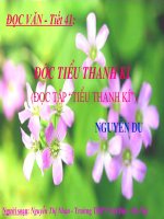 Tiết 41: Độc Tiểu Thanh kí