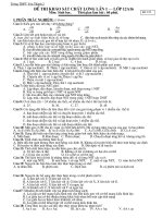 Đề khả sát Đợt 1 (HK1) sinh 12 - BTVH - 60p