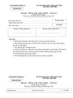 Đề thi HSG tỉnh Bảng B môn tiếng Anh