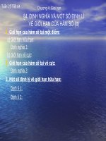 Định nghĩa giới hạn hàm số (tiếp theo)