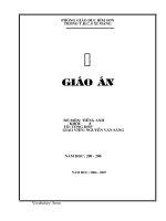 Giáo án anh văn 8 (từ bài 1-15)