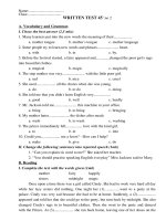 Đề kiểm tra anh 8 bài số 2 - HKI