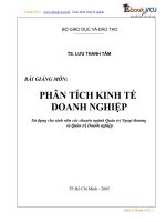 PHÂN TÍCH KINH TẾ DOANH NGHIỆP