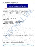 Đề thi, đáp án, hướng dẫn giải đề thi thử đại học