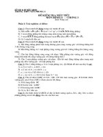 Kiểm tra Hình học 11 chương III: Vectơ trong không gian. Quan hệ vuông góc trong không gian