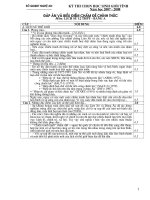 Đáp án đề thi HSG tỉnh Bảng A môn lịch sử