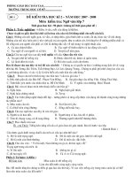 Đề kiểm tra Ngữ văn 7 HK II