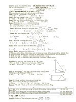 Đề thi học kì I Môn Toán lờp8