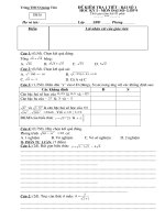 Đề lẻ Kiểm tra Đại số 9 (Bài số 1)