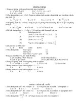 trắc nghiệm phương trình, hpt bậc nhất