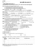 Đề Kiểm Tra HK I lớp 10