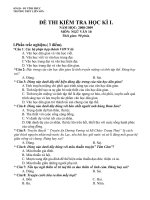 Đề thi kiểm tra HKI- Văn 10