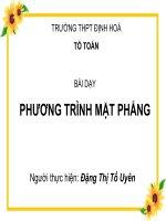 phương trình mặt phẳng (tiết 1-2)