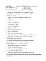 Đề&ĐA  thi tuyển sinh 10 đại trà tiếng Anh 3