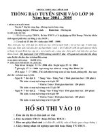 Hướng dẫn tuyển sinh thi vào 10