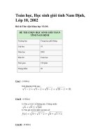 Đề thi HSG Nam định 2002