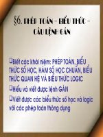 Tiết 6: Phép toán - Biểu thức - Câu lệnh gán