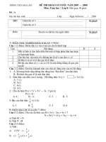 khao sat dau nam de A